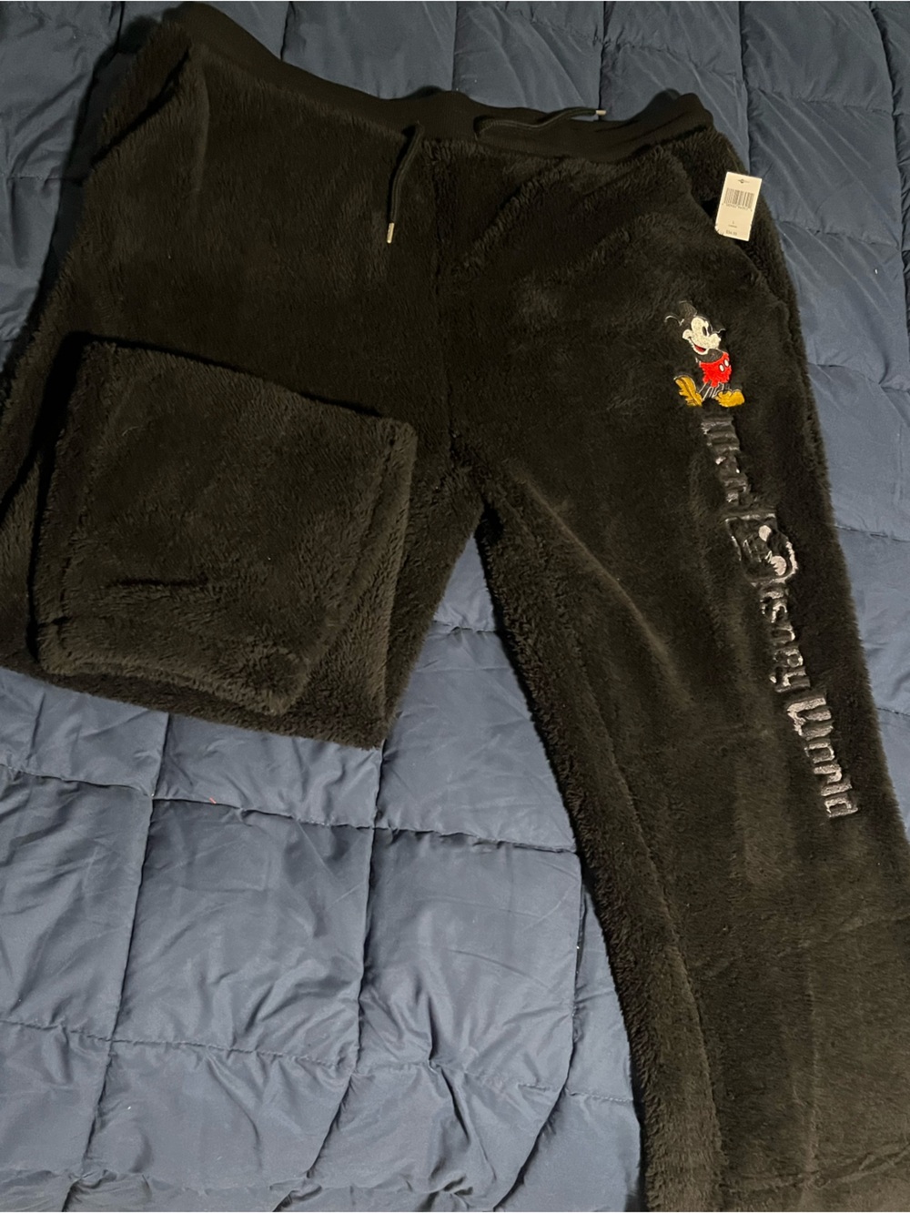 Walt Disney World Black Fleece Mickey Mouse Lounge Pants